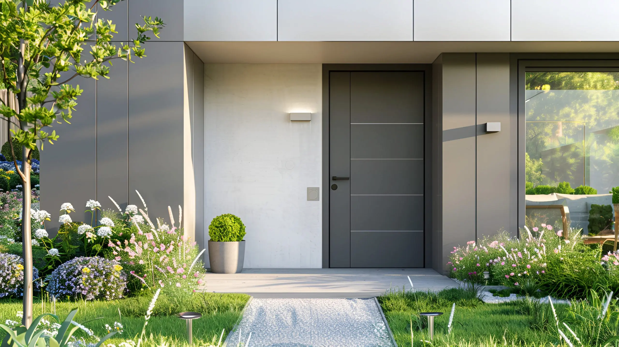 Porte d'entrée d'une villa moderne